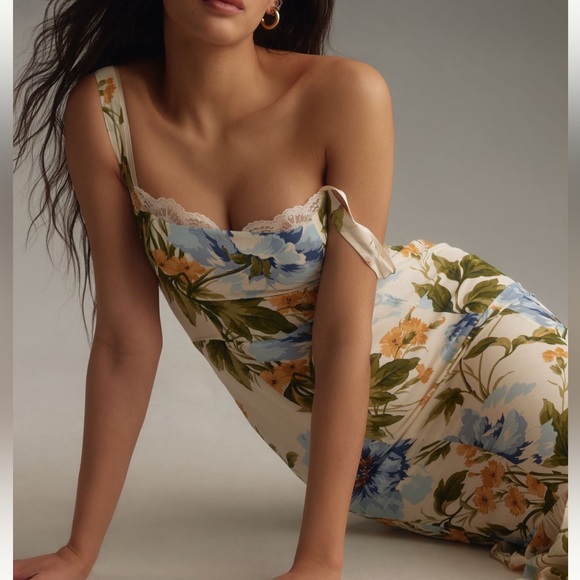 Reformation Floral Maxi Dress - Blue, Green, Orange - Picture 11 of 12